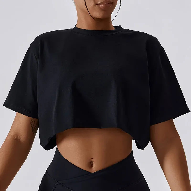 T-Shirt Crop Sportiva Donna Quick-Dry