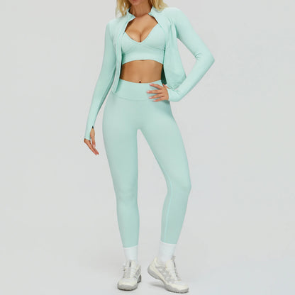 Set Fitness Seamless  — Leggings, Top & Bra