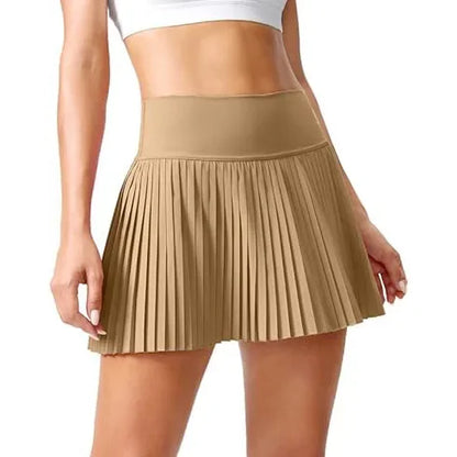 Gonna Sportiva a Pieghe a Vita Alta Donna