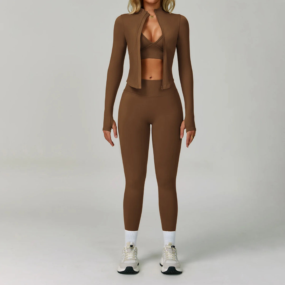 Set Fitness Seamless  — Leggings, Top & Bra