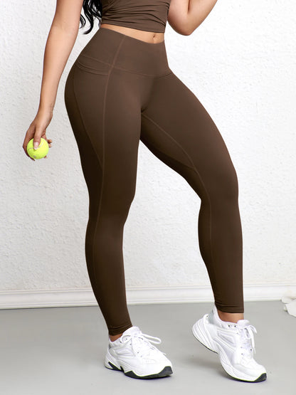 Leggings Donna con Tasche e Vita Alta Contenitiva — Traspiranti