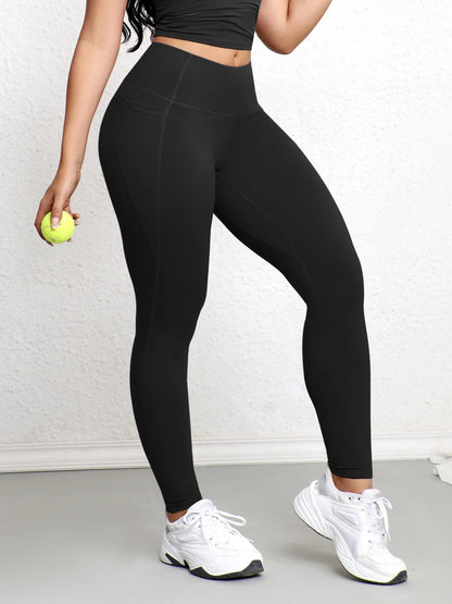 Leggings Donna con Tasche e Vita Alta Contenitiva — Traspiranti