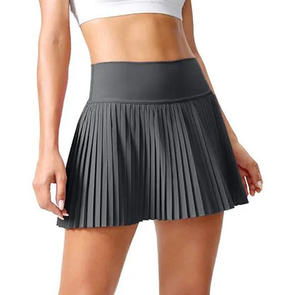 Gonna Sportiva a Pieghe a Vita Alta Donna