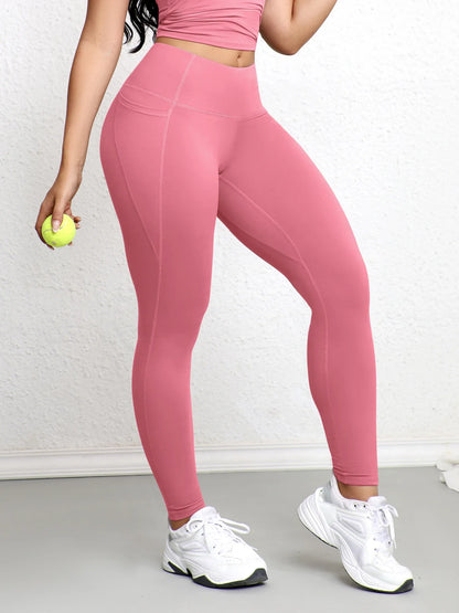 Leggings Donna con Tasche e Vita Alta Contenitiva — Traspiranti