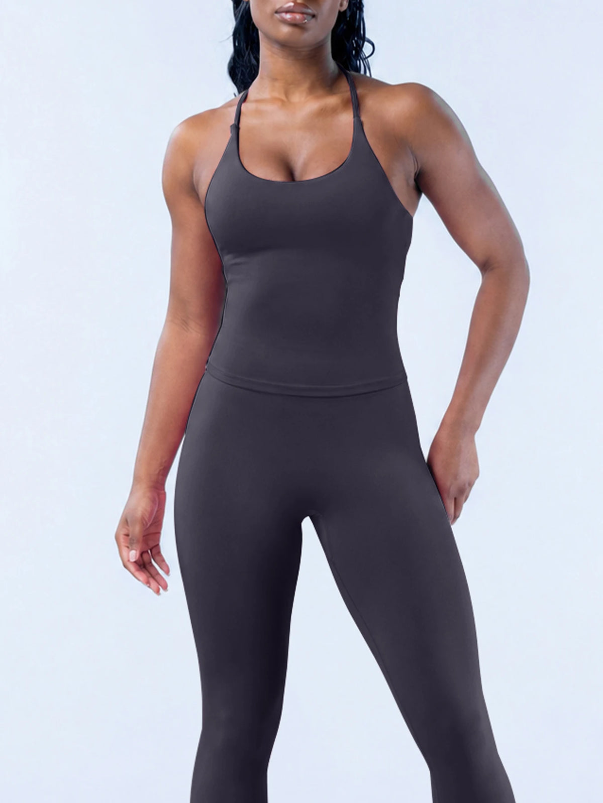 Set Donna Yoga e Palestra Seamless: Top Cross-Back + Shorts Vita Alta