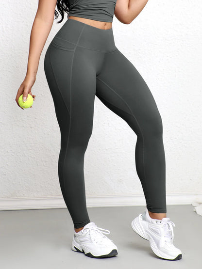 Leggings Donna con Tasche e Vita Alta Contenitiva — Traspiranti