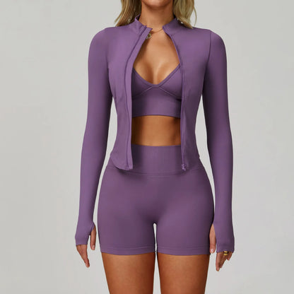 Set Fitness Seamless  — Leggings, Top & Bra