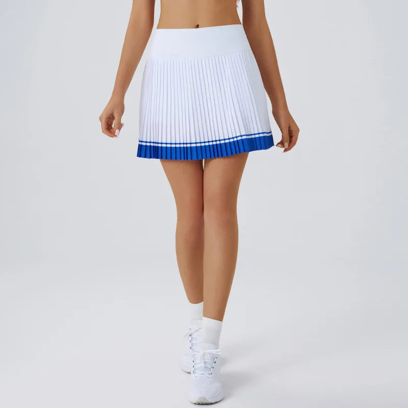 Gonna Sportiva a Pieghe a Vita Alta Donna