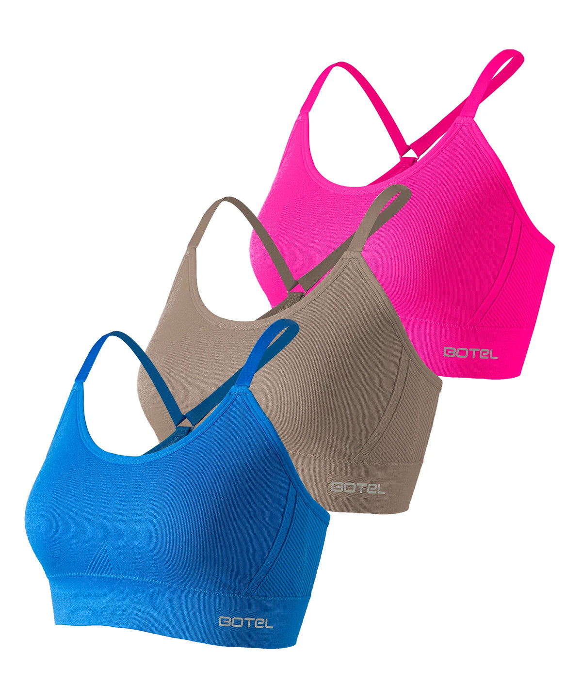 Set 3 Reggiseni Sportivi Donna Push-Up – Schiena Incrociata