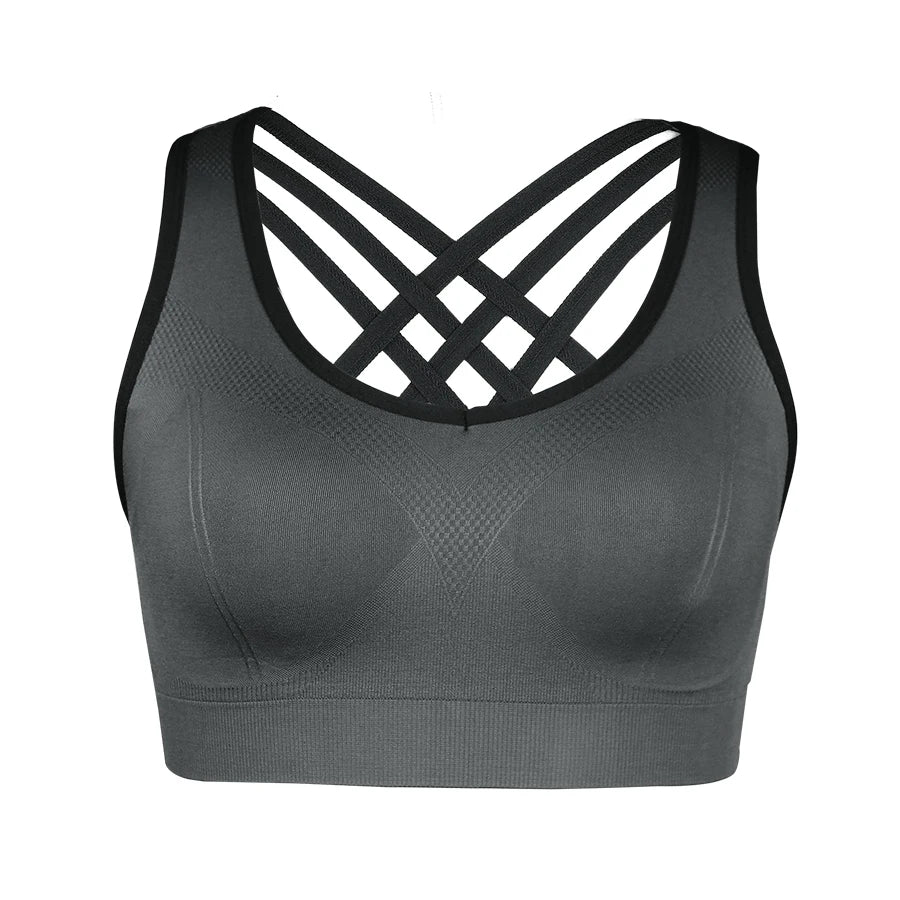 Reggiseno Sportivo Senza Cuciture con Schiena Incrociata