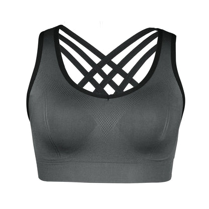 Reggiseno Sportivo Senza Cuciture con Schiena Incrociata