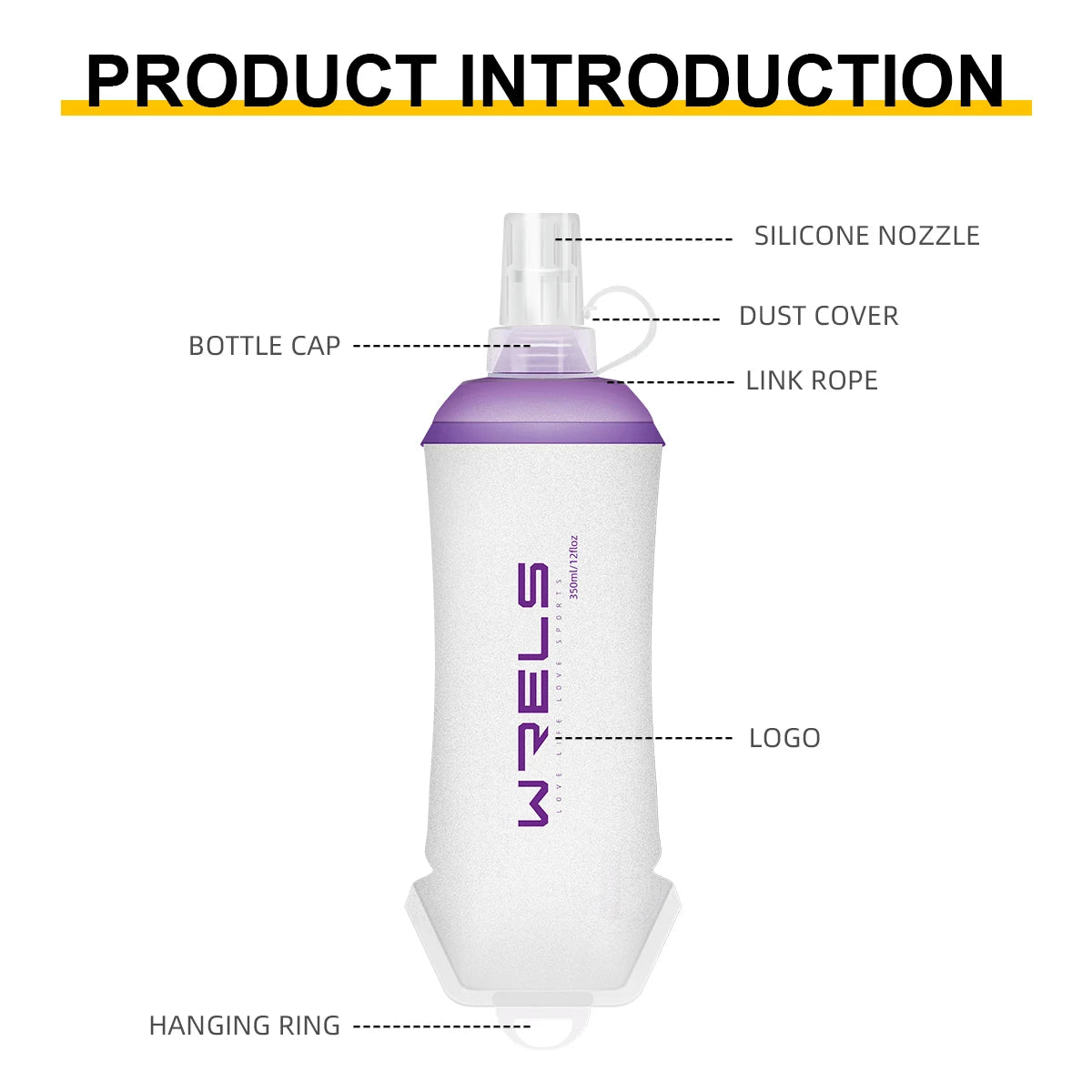 Soft Flask Pieghevole 500ml Senza BPA per Corsa