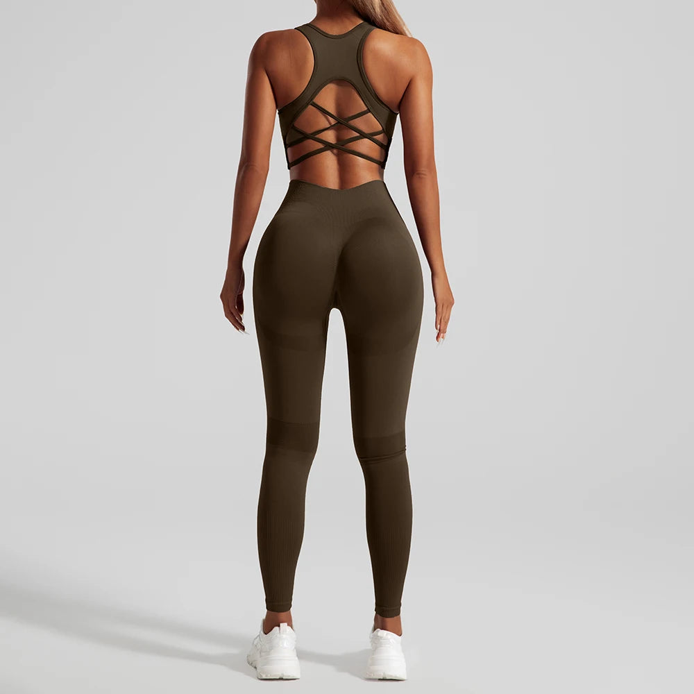 Completo Yoga & Fitness Seamless Push-Up 2 Pezzi