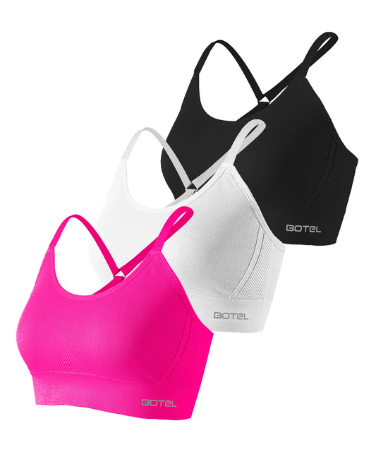 Set 3 Reggiseni Sportivi Donna Push-Up – Schiena Incrociata