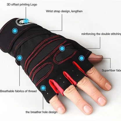 Guanti da Fitness e Ciclismo Traspiranti Antiscivolo con Supporto Polso