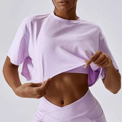 T-Shirt Crop Sportiva Donna Quick-Dry