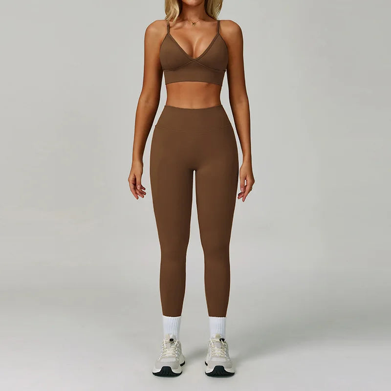 Set Fitness Seamless  — Leggings, Top & Bra