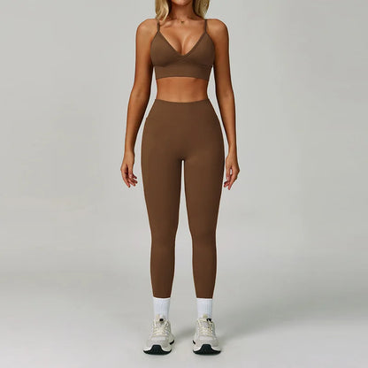 Set Fitness Seamless  — Leggings, Top & Bra