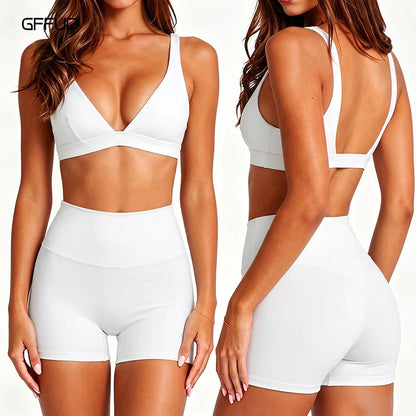 Completo Yoga Donna GFFUD (Top Push-Up + Shorts Vita Alta)