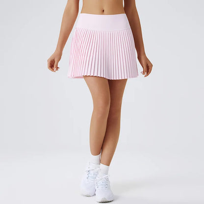 Gonna Sportiva a Pieghe a Vita Alta Donna