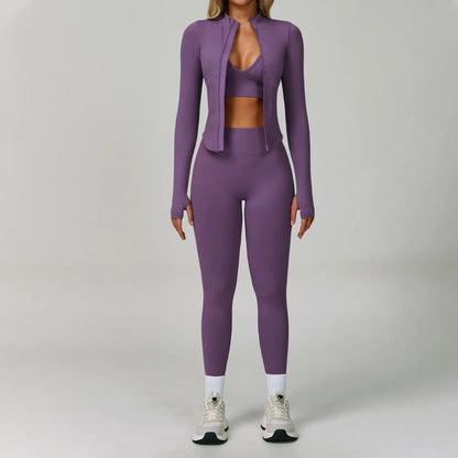 Set Fitness Seamless  — Leggings, Top & Bra