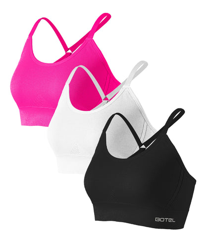 Set 3 Reggiseni Sportivi Donna Push-Up – Schiena Incrociata