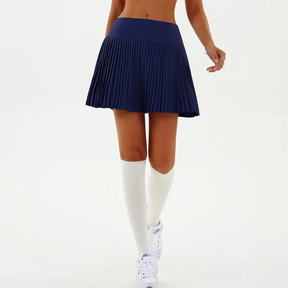 Gonna Sportiva a Pieghe a Vita Alta Donna