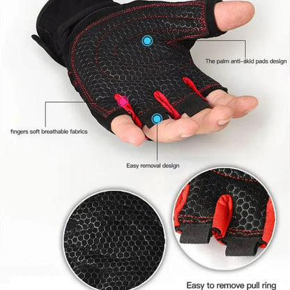 Guanti da Fitness e Ciclismo Traspiranti Antiscivolo con Supporto Polso
