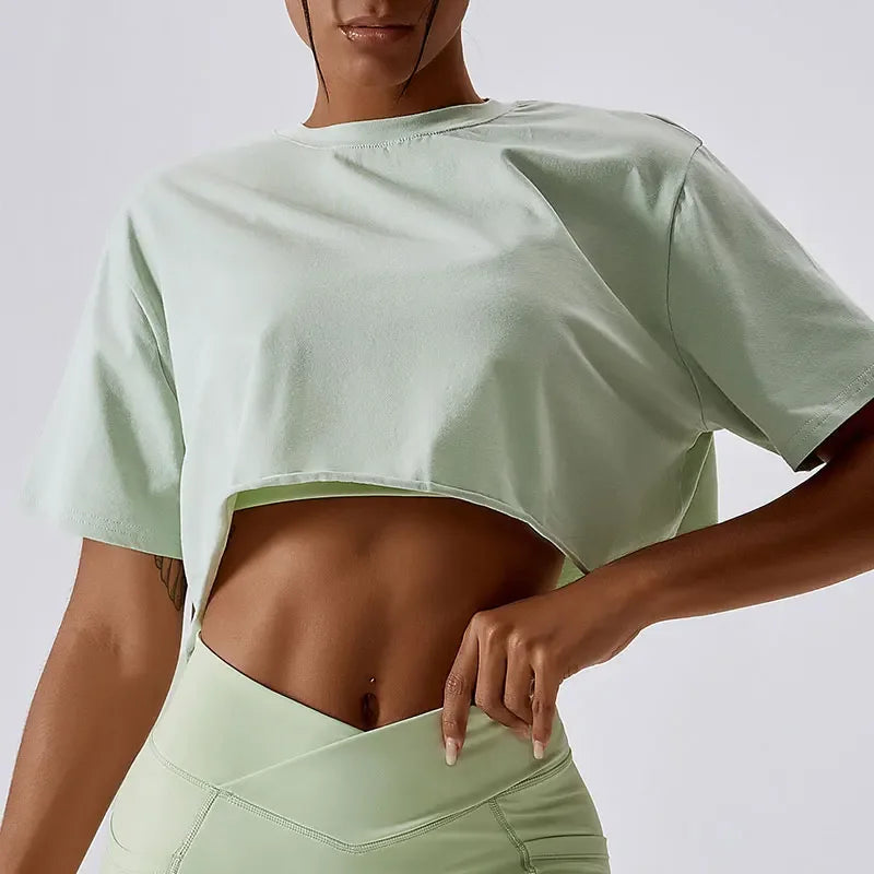 T-Shirt Crop Sportiva Donna Quick-Dry