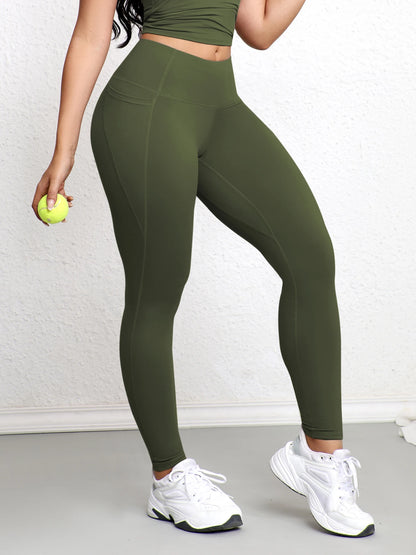 Leggings Donna con Tasche e Vita Alta Contenitiva — Traspiranti