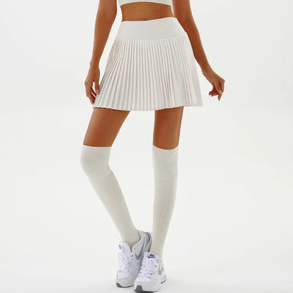 Gonna Sportiva a Pieghe a Vita Alta Donna