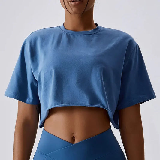 T-Shirt Crop Sportiva Donna Quick-Dry