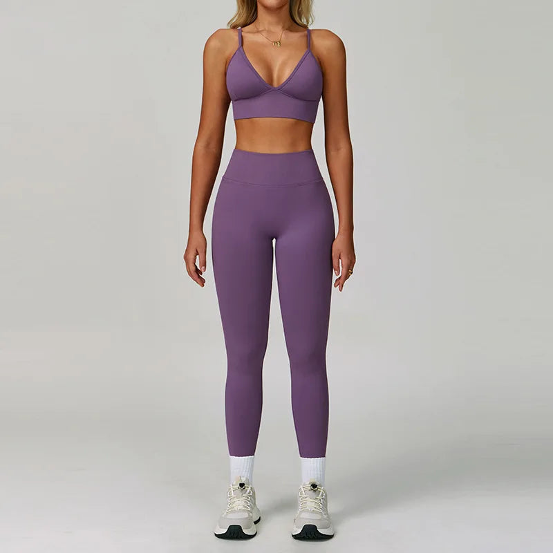 Set Fitness Seamless  — Leggings, Top & Bra