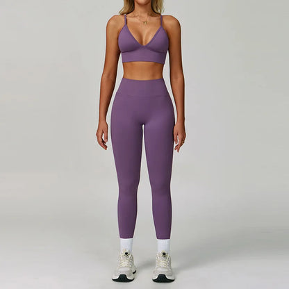Set Fitness Seamless  — Leggings, Top & Bra