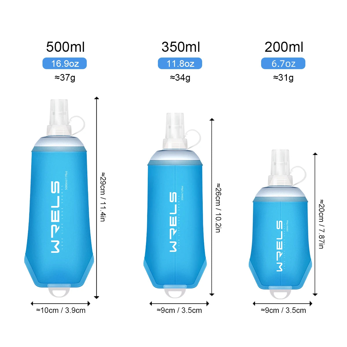 Soft Flask Pieghevole 500ml Senza BPA per Corsa