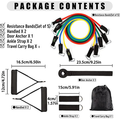 Kit Bande Elastiche di Resistenza con Maniglie e Ancoraggio Porta