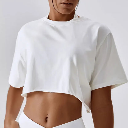 T-Shirt Crop Sportiva Donna Quick-Dry
