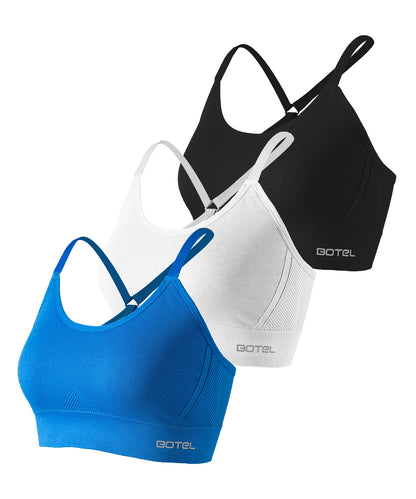 Set 3 Reggiseni Sportivi Donna Push-Up – Schiena Incrociata