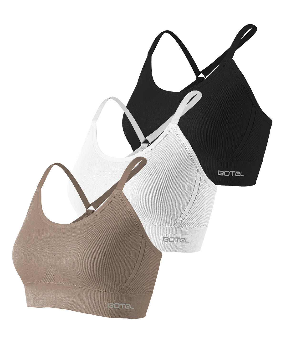 Set 3 Reggiseni Sportivi Donna Push-Up – Schiena Incrociata