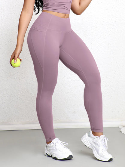 Leggings Donna con Tasche e Vita Alta Contenitiva — Traspiranti