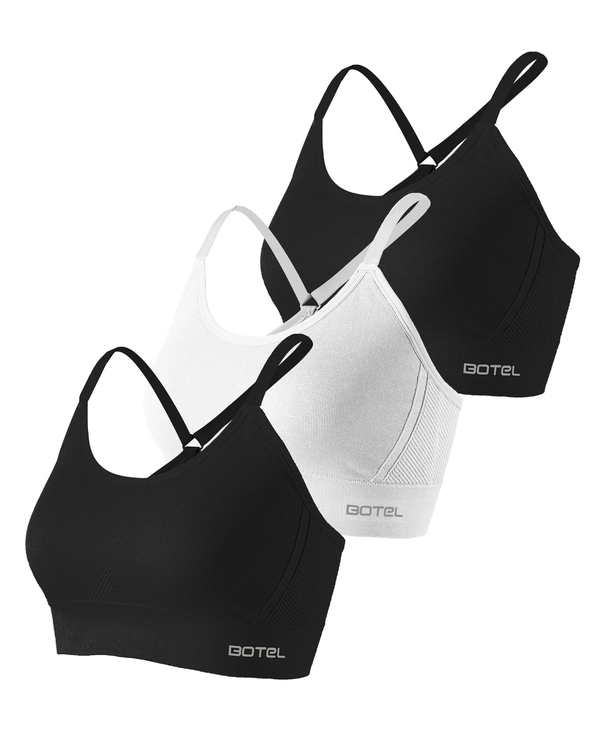 Set 3 Reggiseni Sportivi Donna Push-Up – Schiena Incrociata