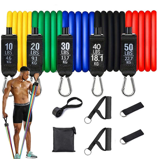 Kit Bande Elastiche di Resistenza con Maniglie e Ancoraggio Porta